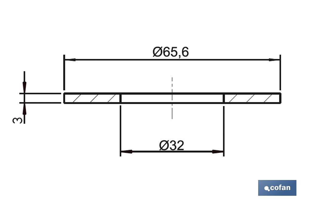 GOMA Ø32 x Ø65,6 x 3 MM CIERRE DESCARGADOR TIPO VICTORIA