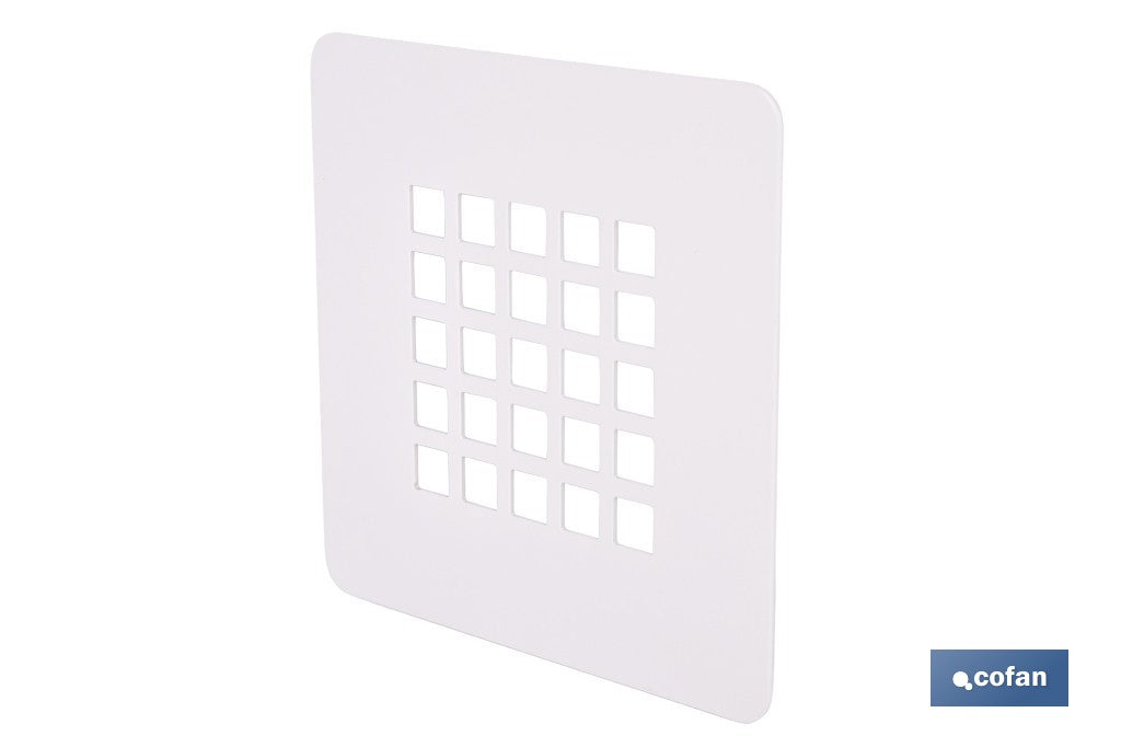 REJILLA DE DUCHA EN BLANCO MATE 125 X 125 MM