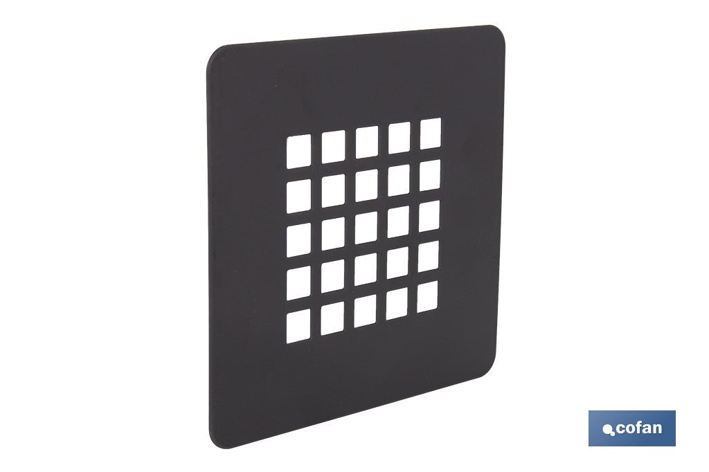 REJILLA DE DUCHA EN NEGRO MATE 125 X 125 MM