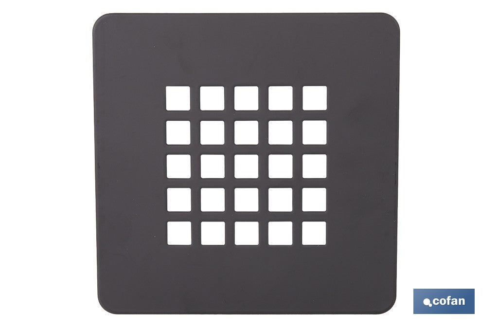 REJILLA DE DUCHA EN NEGRO MATE 125 X 125 MM