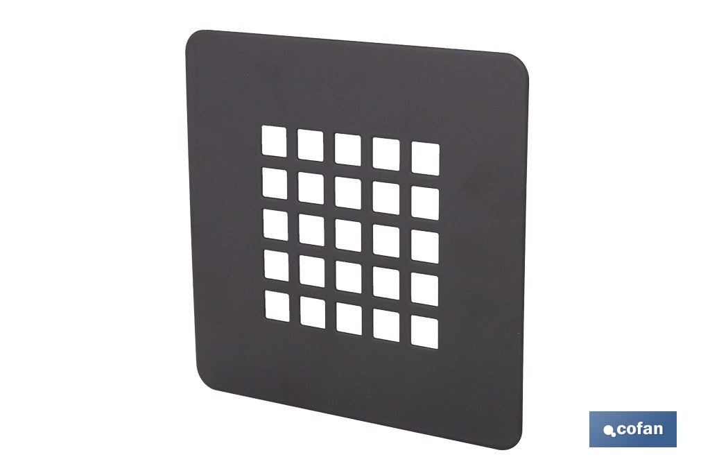 REJILLA DE DUCHA EN NEGRO MATE 125 X 125 MM