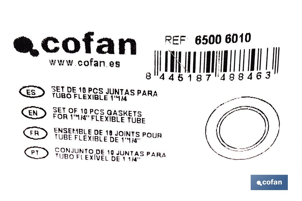 SET DE 10 JUNTAS PARA TUBO FLEXIBLE 1 1/4