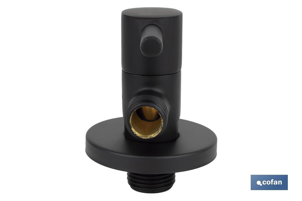 VÁLVULA DE ESCUADRA 1/2 x 3/8 MODELO LUX NEGRA