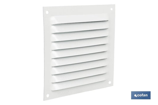 REJILLA DE VENTILACIÓN ALUMINIO BLANCO CON MOSQUITERA 10 X 10 CM venta unitaria