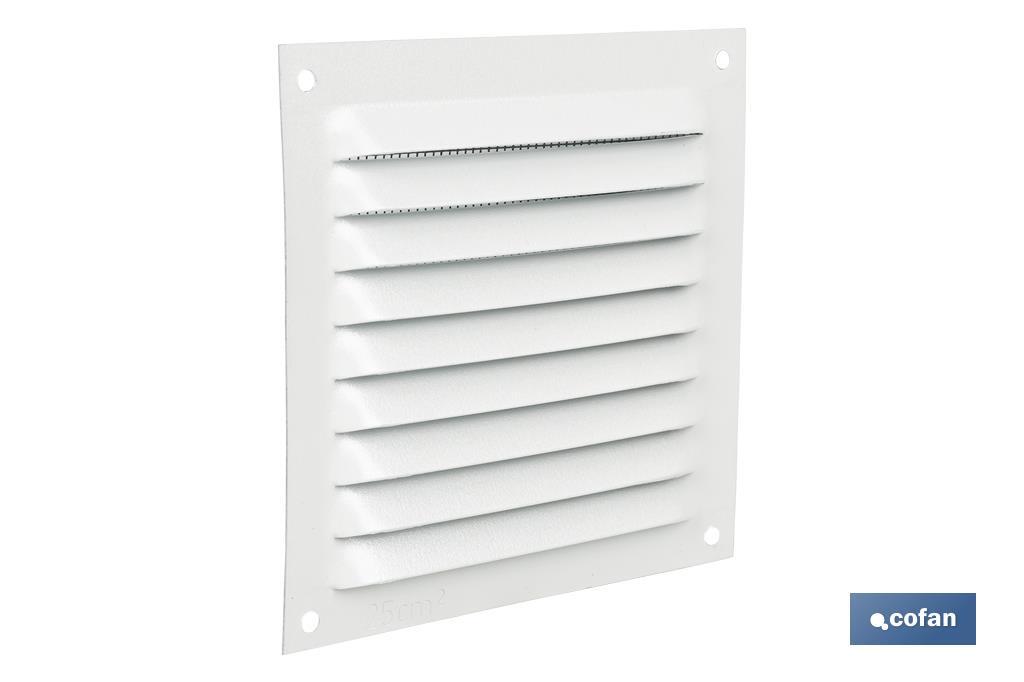 REJILLA DE VENTILACIÓN ALUMINIO BLANCO CON MOSQUITERA 30 X 30 CM