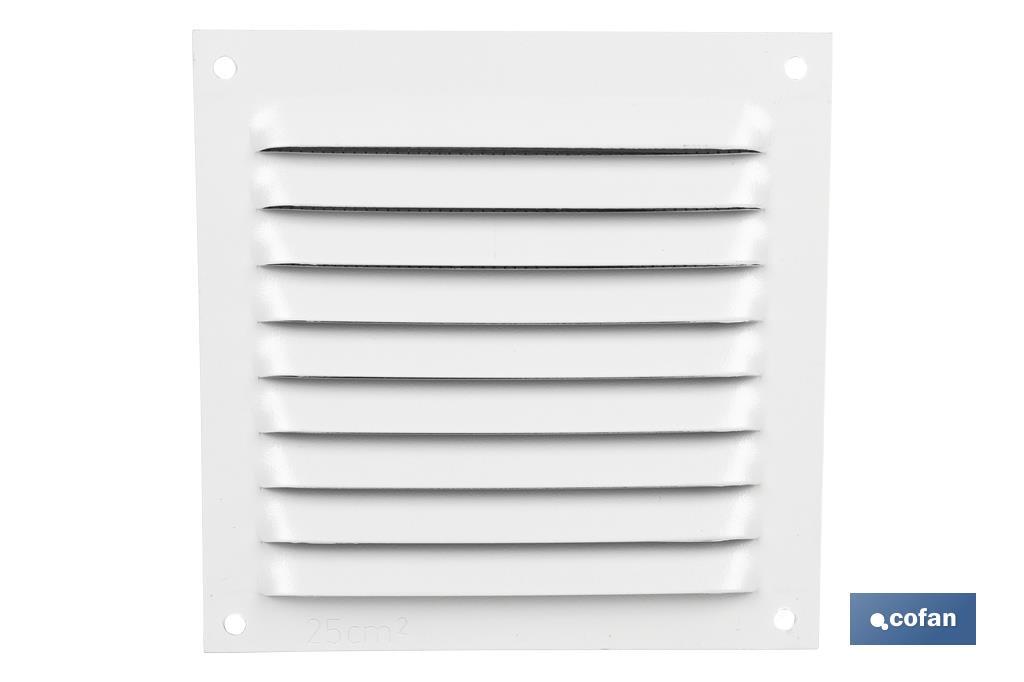 REJILLA DE VENTILACIÓN ALUMINIO BLANCO CON MOSQUITERA 30 X 30 CM venta unitaria