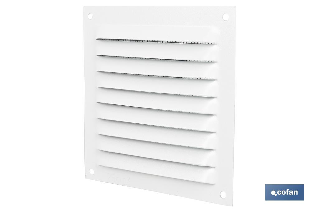 REJILLA DE VENTILACIÓN ALUMINIO BLANCO CON MOSQUITERA 30 X 30 CM