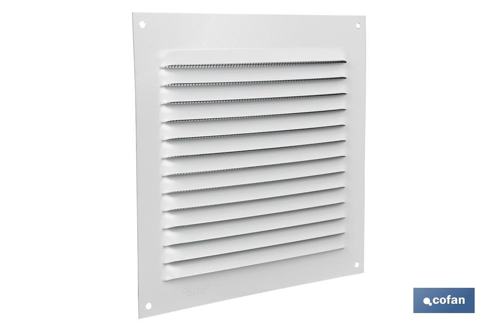 REJILLA DE VENTILACIÓN ALUMINIO BLANCO CON MOSQUITERA 15 X 15 CM