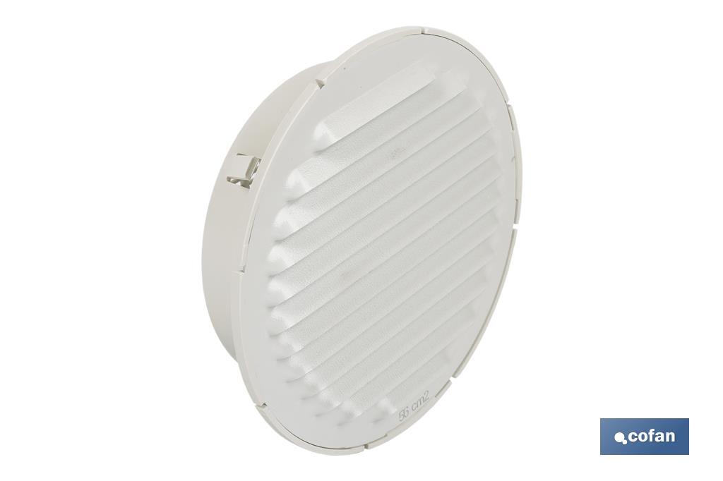 REJILLA DE VENTILACIÓN ALUMINIO-ABS BLANCO PARA EMPOTRAR A TUBO Ø12 CM venta unitaria