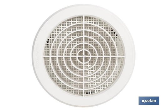 REJILLA DE VENTILACIÓN ABS BLANCO PARA EMPOTRAR A TUBO CON CLIP Ø12-14 CM