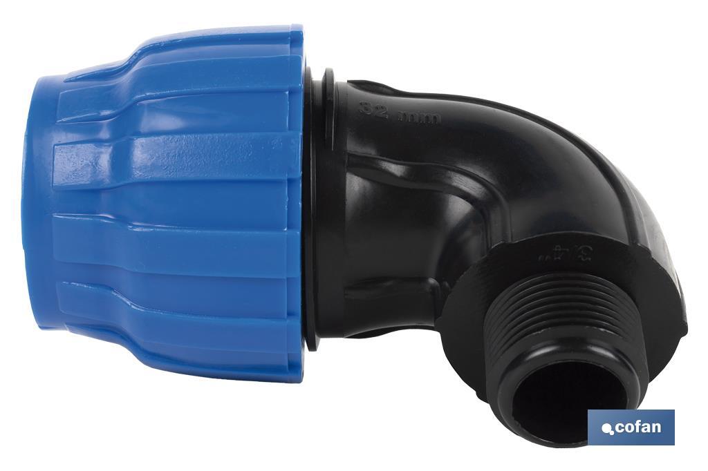 CODO 90° ROSCA MACHO PP PN16 25 X 3/4  VENTA UNITARIA