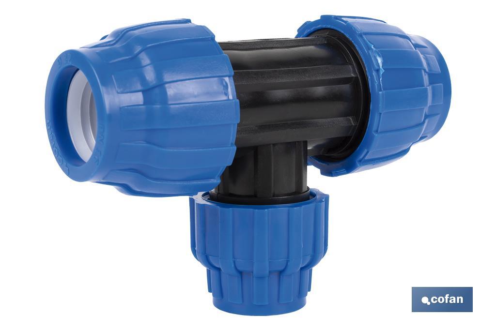 TE 90° REDUCIDA PP PN16 90 X 75 X 90