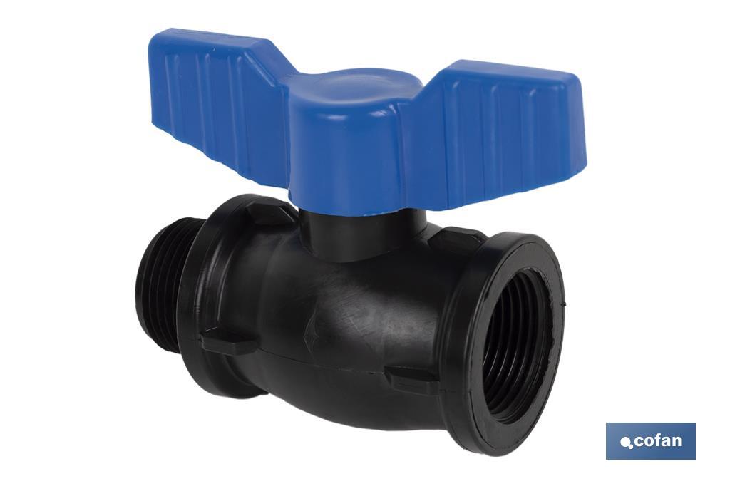 VÁLVULA DE BOLA ROSCA M-H PP PN16 3/4 x 3/4