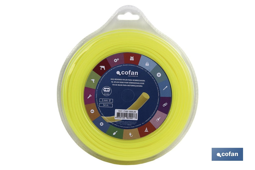 HILO REDONDO DE NYLON PARA DESBROZADORA 54 M X 3 MM
