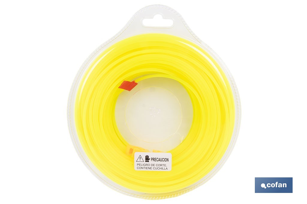 HILO CUADRADO DE NYLON PARA DESBROZADORA 42 M X 3 MM