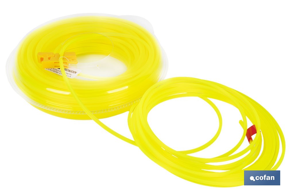 HILO CUADRADO DE NYLON PARA DESBROZADORA 42 M X 3 MM
