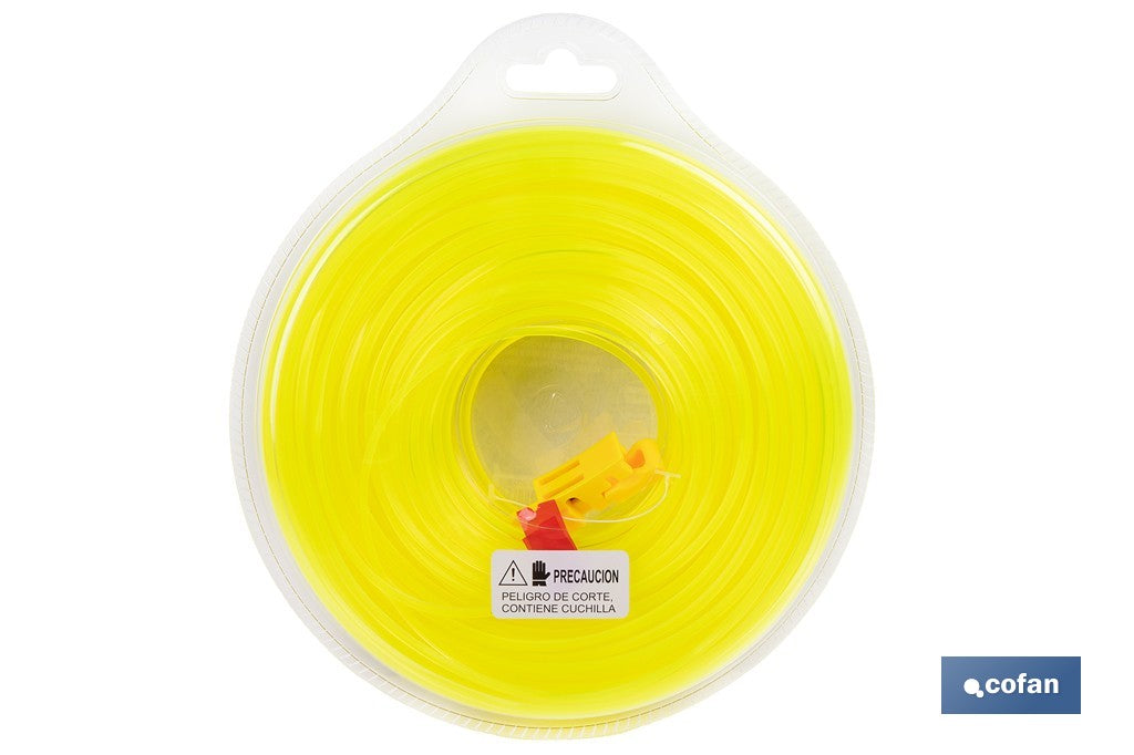HILO CUADRADO DE NYLON PARA DESBROZADORA 67 M X 2,4 MM