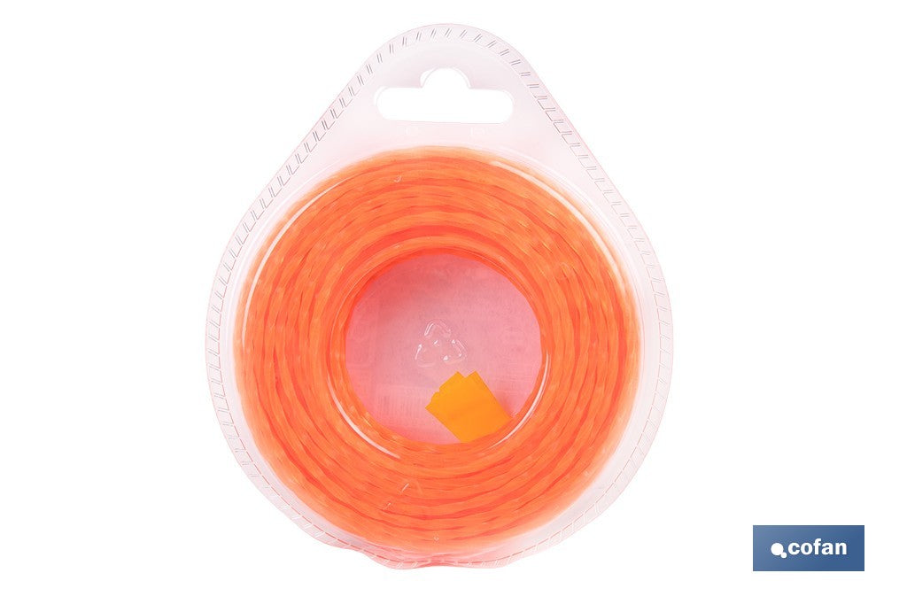 HILO HELICOIDAL DE NYLON PARA DESBROZADORA 20 M X 2 MM