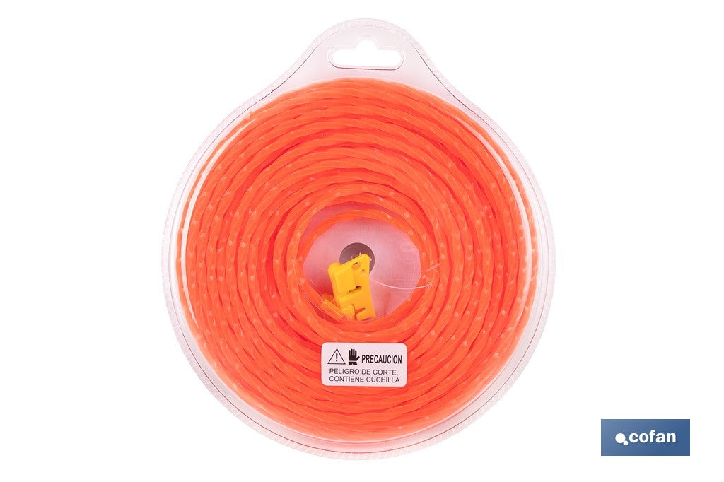 HILO HELICOIDAL DE NYLON PARA DESBROZADORA 25 M X 4 MM
