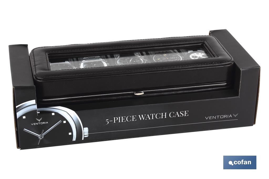 CAJA GUARDA RELOJES 6 UDS PIEL MARRÓN