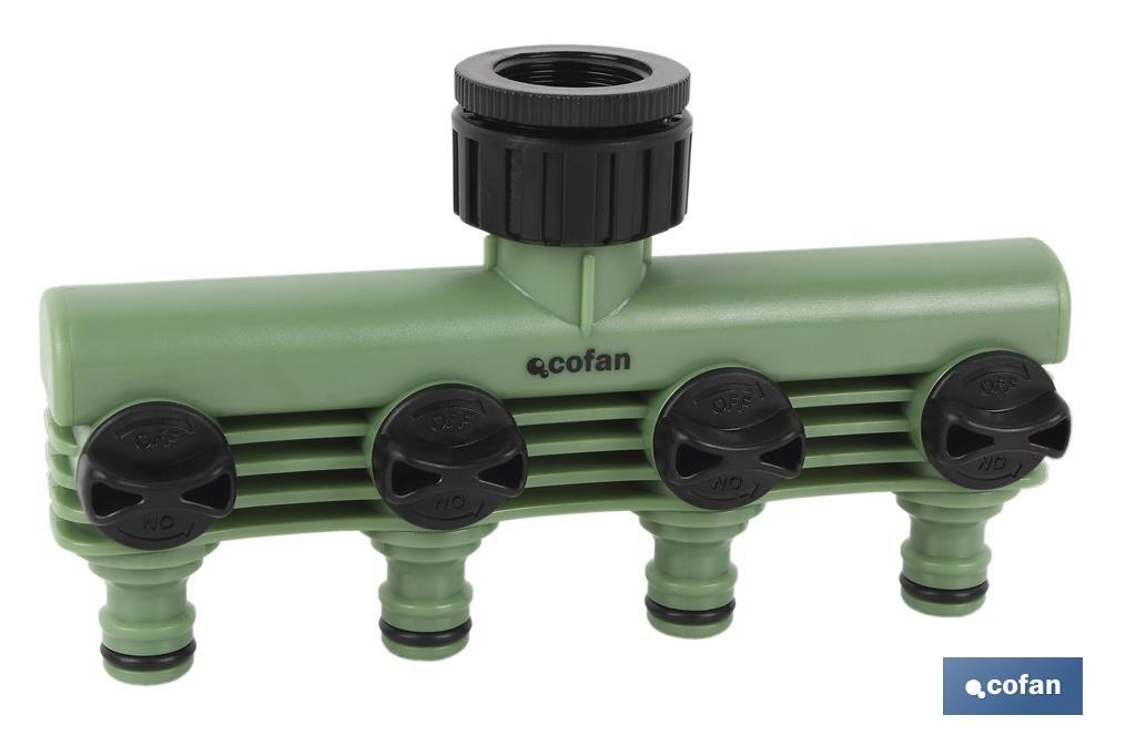 COLECTOR DE RIEGO 4 SALIDAS AJUSTABLES