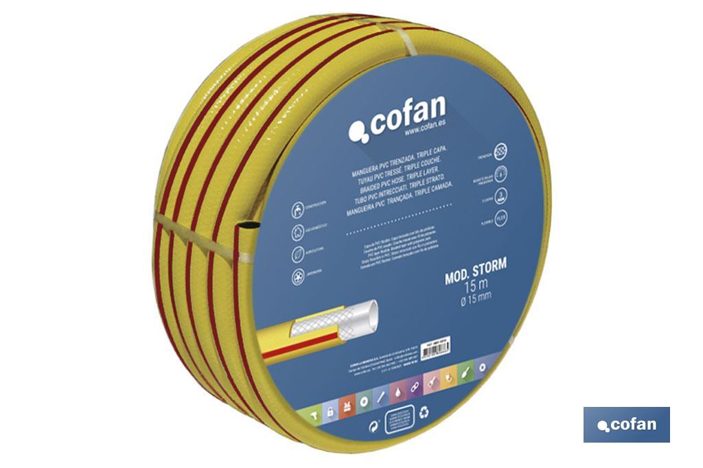 MANGUERA PVC MODELO STORM 3C TRENZADA Ø25X25 M