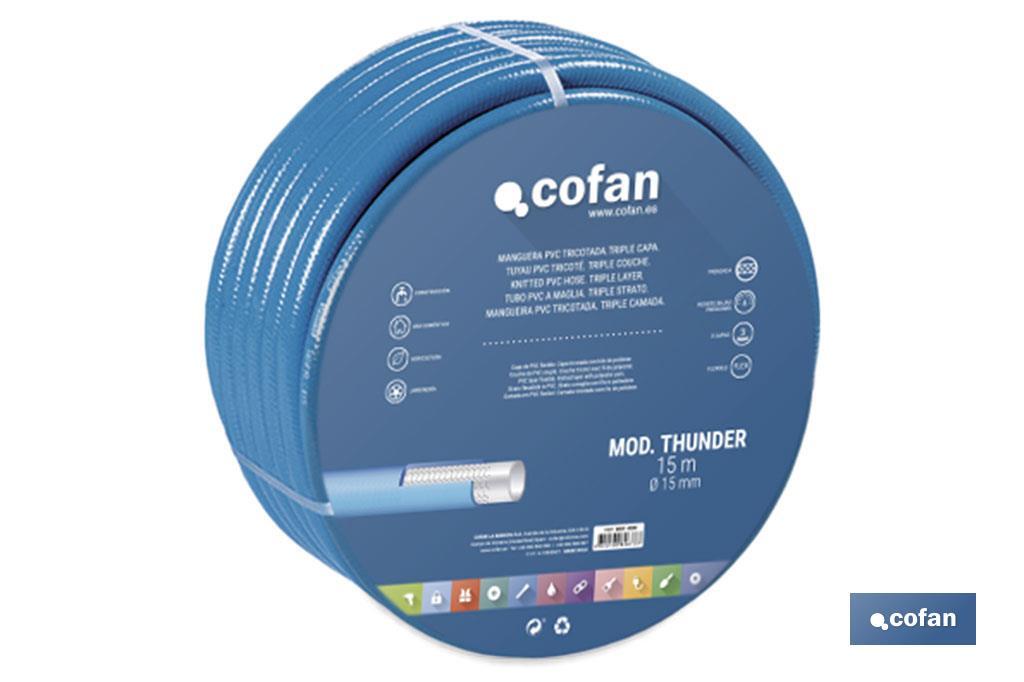 MANGUERA PVC MODELO THUNDER 3C TRICOTADA Ø15X15 m