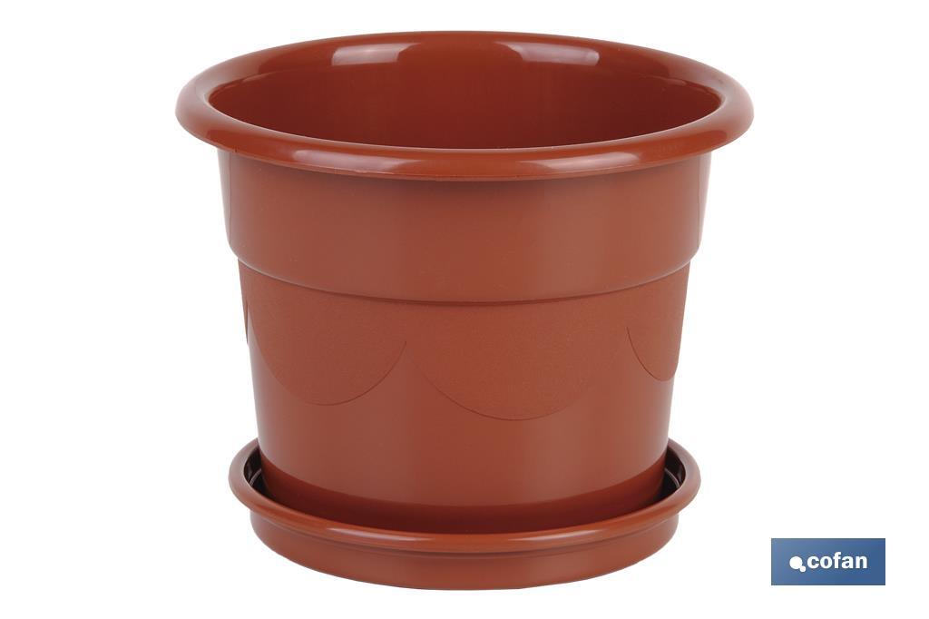 MACETA DALIA COLOR MARRON  36.5X32.5 + PLATO 31.5cm