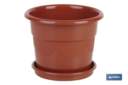MACETA DALIA COLOR MARRON  42X38+ PLATO 37.5cm