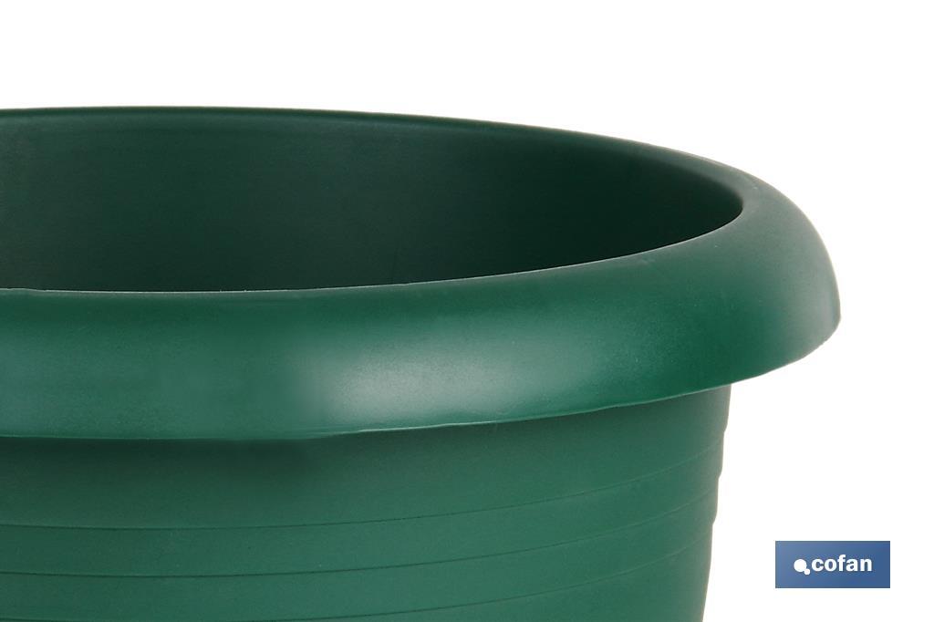 MACETA VERDE MODELO GARDENIA 22X18+PLATO18.5cm venta unitaria