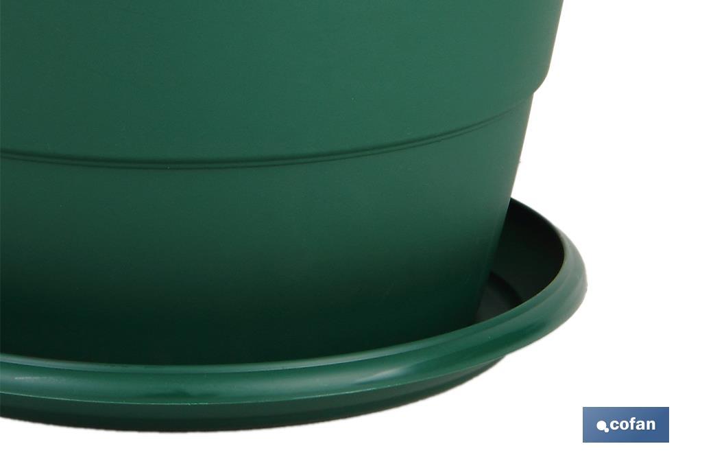 MACETA VERDE MODELO GARDENIA 22X18+PLATO18.5cm