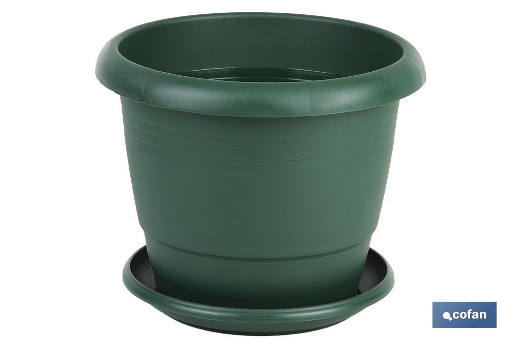 MACETA VERDE MODELO GARDENIA 35X28.8+ PLATO28 cm
