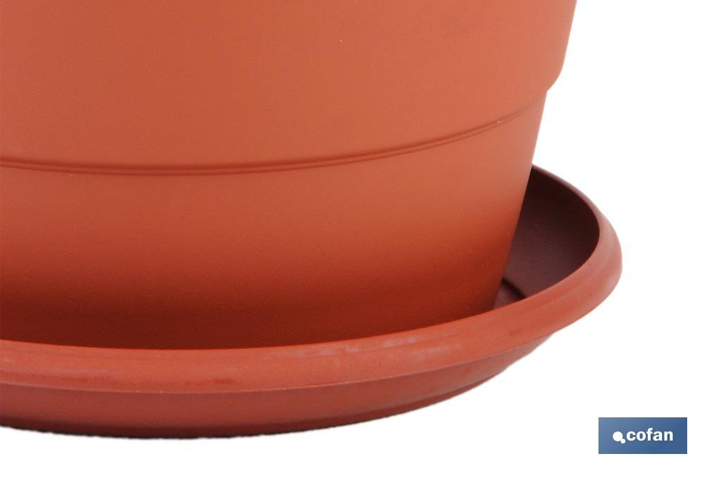 MACETA MARRON MODELO GARDENIA 22X18+PLATO18.5cm venta unitaria