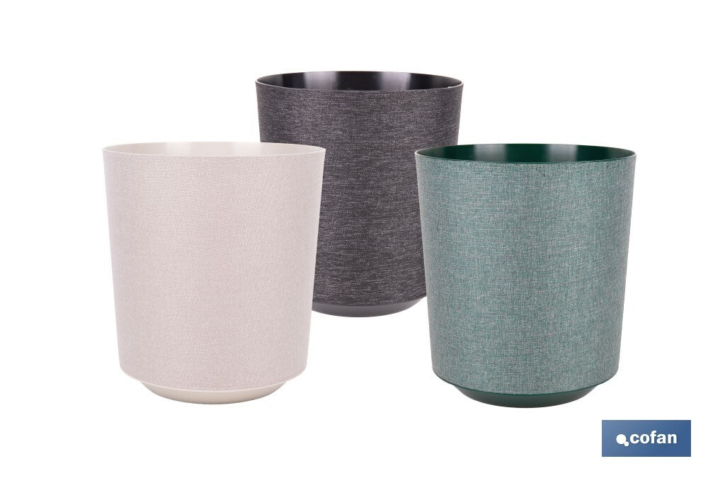 MACETA O MACETERO GAMA TEXTIL COLOR VERDE PP Ø 195 X 201 MM 4,9 L venta unitaria