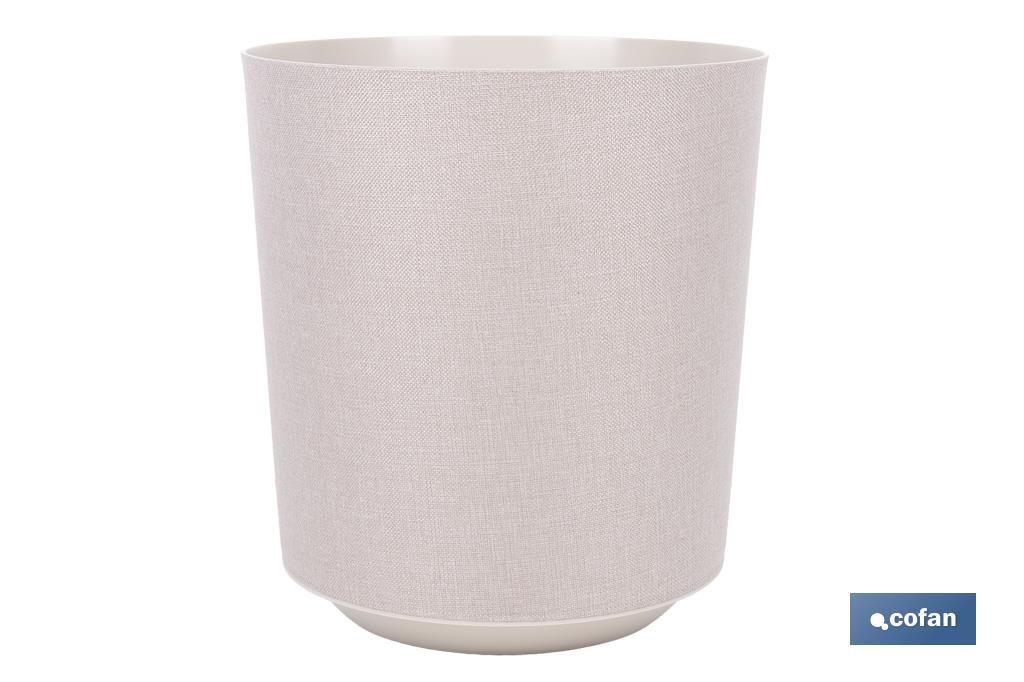 MACETA O MACETERO GAMA TEXTIL COLOR BEIGE PP Ø 254 X 269 MM 10,5 L venta unitaria
