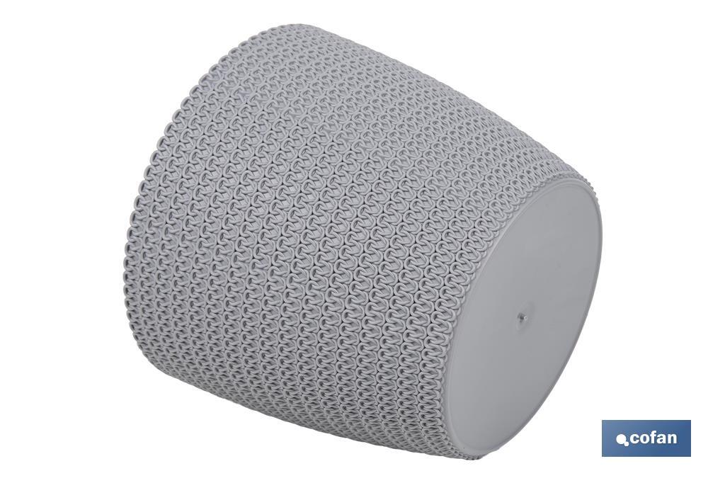 MACETA O MACETERO TRENZADA COLOR GRIS CLARO PP Ø 141 X 119 MM 1,25 L