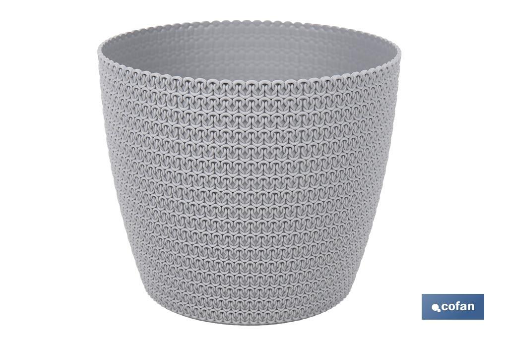 MACETA O MACETERO TRENZADA COLOR GRIS CLARO PP Ø 215 X 185 MM 5,2 L venta unitaria