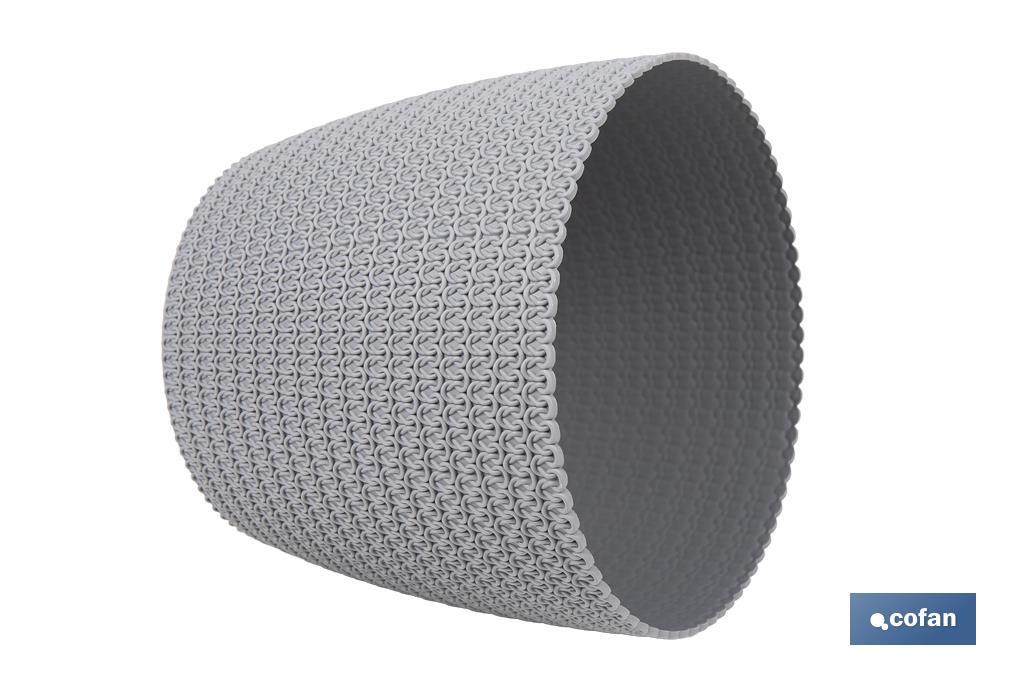 MACETA O MACETERO TRENZADA COLOR GRIS CLARO PP Ø 255 X 221 MM 8,5 L venta unitaria