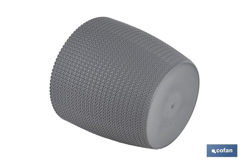 MACETA O MACETERO TRENZADA COLOR GRIS OSCURO PP Ø 141 X 119 MM 1,25 L
