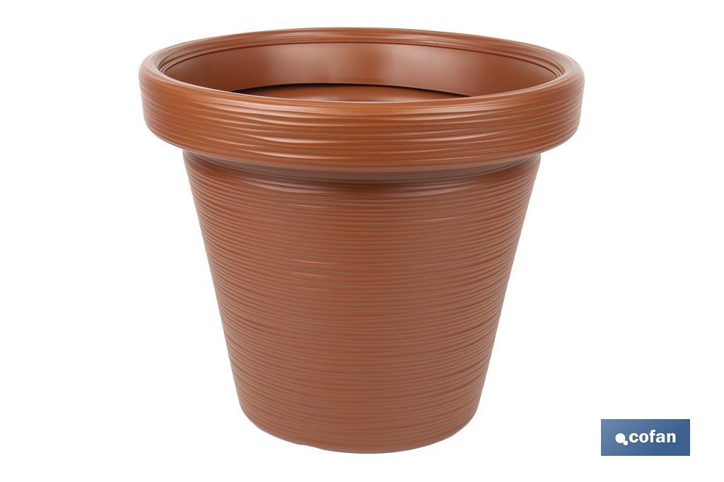 MACETA RAYADA COLOR TERRACOTA PE Ø 460 X 400 MM 37,3 L venta unitaria