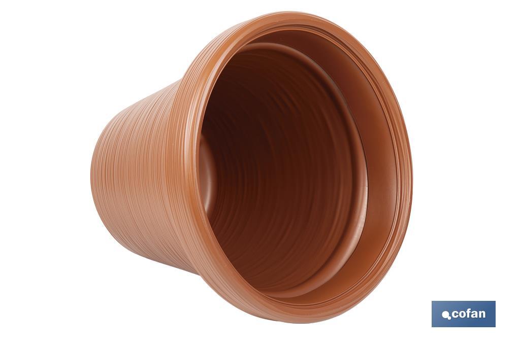 MACETA RAYADA COLOR TERRACOTA PE Ø 550 X 479 MM 66 L