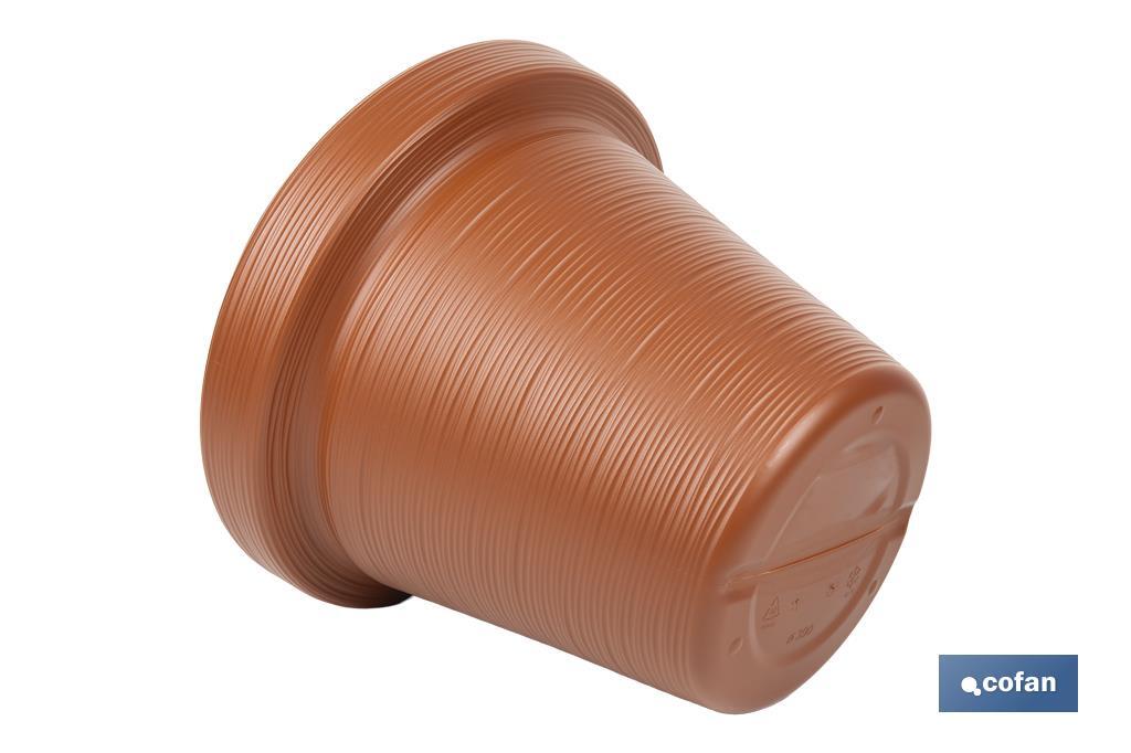 MACETA RAYADA COLOR TERRACOTA PE Ø 550 X 479 MM 66 L