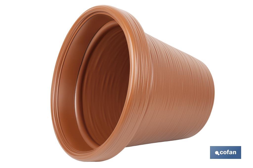 MACETA RAYADA COLOR TERRACOTA PE Ø 460 X 400 MM 37,3 L venta unitaria