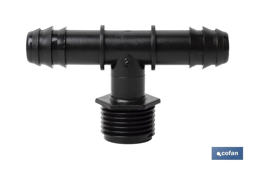 CONEXIÓN EN T R.MACHO Ø16MM-1/2 Venta unitaria