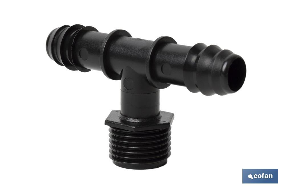 CONEXIÓN EN T R.MACHO Ø16MM-1/2 Venta unitaria