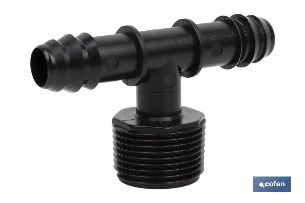 CONEXIÓN EN T R.MACHO Ø16MM-3/4 Venta unitaria