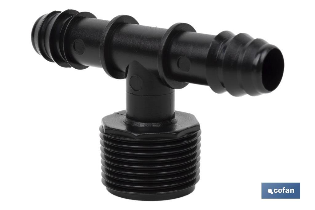 CONEXIÓN EN T R.MACHO Ø16MM-3/4 Venta unitaria