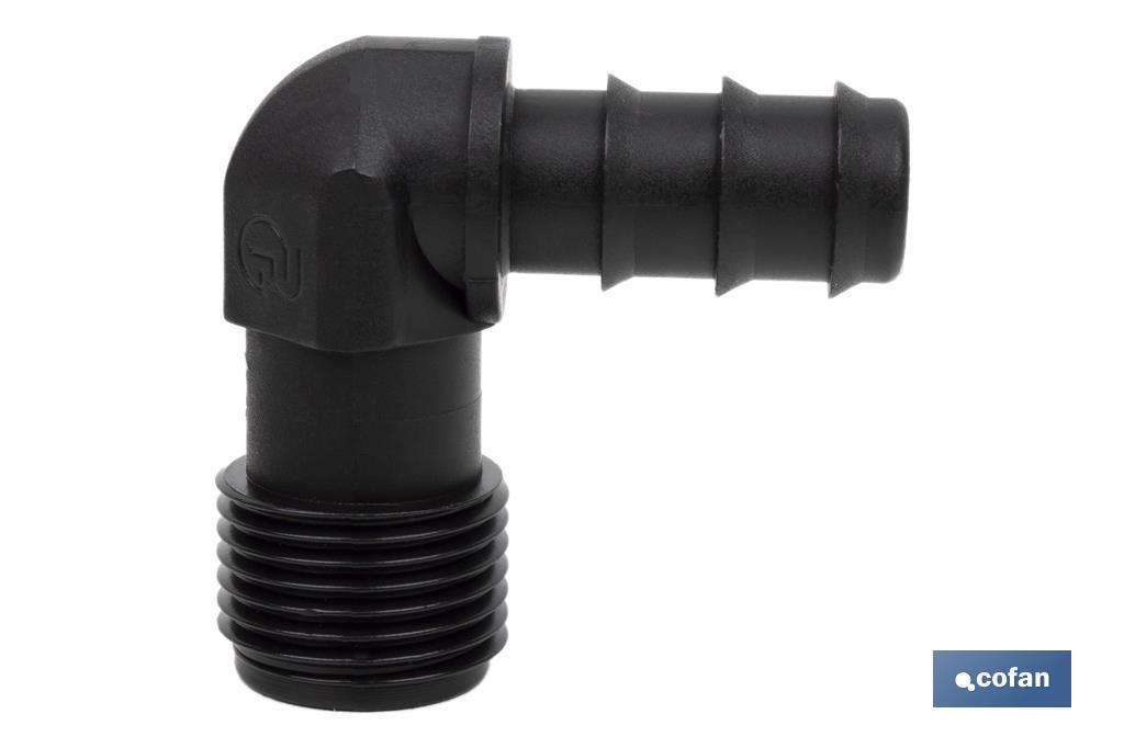 CONEXIÓN EN CODO 90º R.MACHO Ø16MM-1/2 Venta unitaria