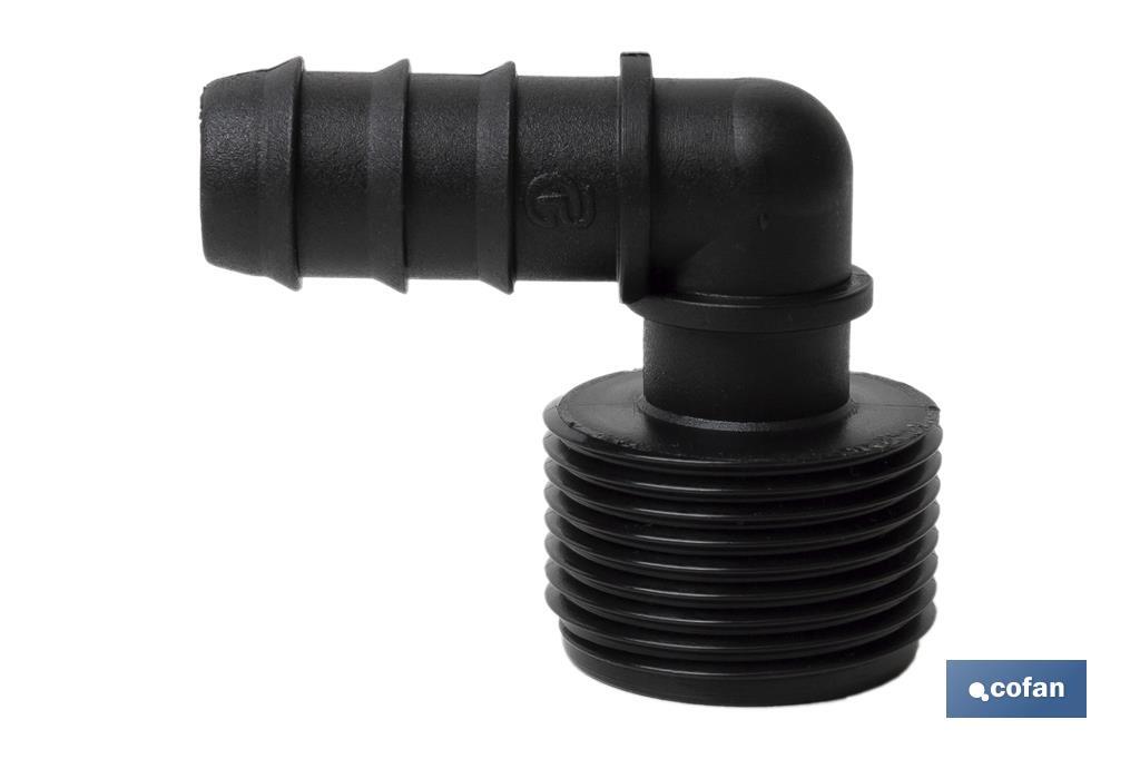 CONEXIÓN EN CODO 90º R.MACHO Ø16MM-1/2 Venta unitaria