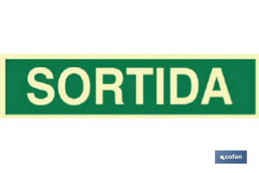 SEÑAL LUMINISCENTE 400X100MM
